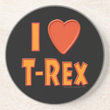 Jag älskar älskare för den T-Rex TyrannosaurusRex  Glasunderlägg