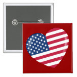 Jag älskar Amerika - hjärta av den patriotiska ame Knapp