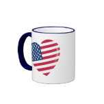 Jag älskar Amerika - hjärta av den patriotiska ame Kaffe Muggar