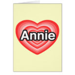 Jag älskar Annie. Jag älskar dig Annie. Hjärta Hälsningskort