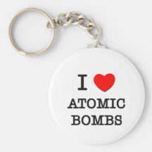 Jag älskar atom- bombarderar nyckelringar
