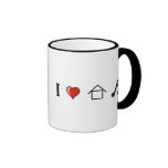 Jag älskar att klubba för husmusikklubb kaffe kopp