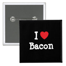 Jag älskar baconhjärtaT-tröja Knapp