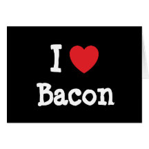 Jag älskar baconhjärtaT-tröja Kort