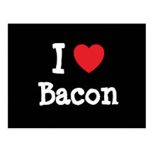 Jag älskar baconhjärtaT-tröja Vykort