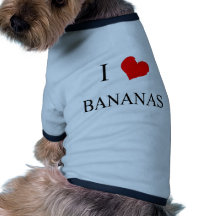Jag älskar bananer hund t-shirts