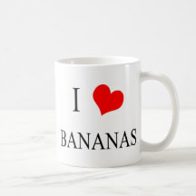 Jag älskar bananer kaffe muggar