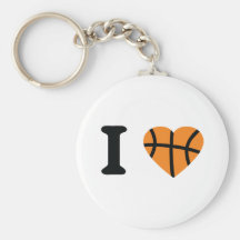 Jag älskar baskethjärta nyckel ringar