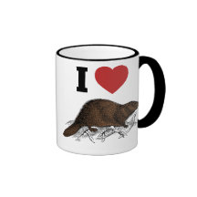 Jag älskar bäver kaffe koppar