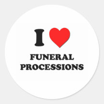 Jag älskar begravnings- processionar runda klistermärken
