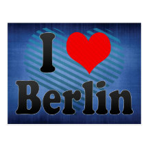 Jag älskar Berlin, Tyskland. Ich Liebe Berlin, Tys Vykort