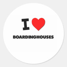 Jag älskar Boardinghouses Rund Klistermärke