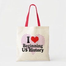 Jag älskar börjanUS-historia Tote Bags