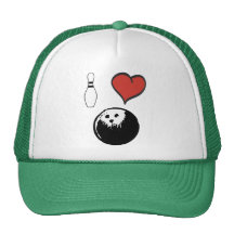 Jag älskar bowling (för hjärta) trucker keps