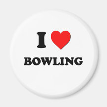 Jag älskar bowling kylskåps magneter