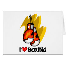 Jag älskar boxning kort