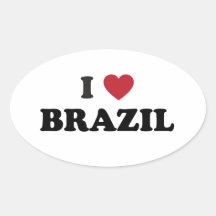 Jag älskar Brasilien Ovala Klistermärken