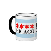 Jag älskar Chicago - Chicago flaggastil Muggar