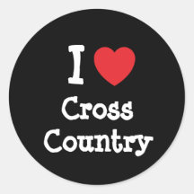 Jag älskar cross country hjärtaanpassningsbarperso klistermärken