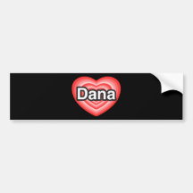Jag älskar Dana. Jag älskar dig Dana. Hjärta Bildekaler
