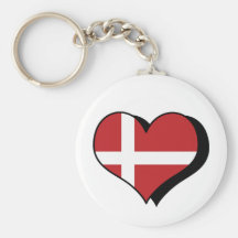 Jag älskar Danmark Keychain Nyckel Ring