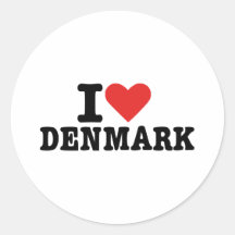 Jag älskar Danmark Klistermärken