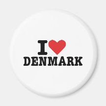 Jag älskar Danmark Kylskåpsnagnet