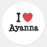 Jag älskar den Ayanna hjärtaT-tröja Klistermärke