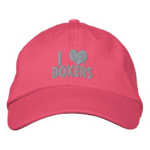 Jag älskar den boxare broderade hatten (rosor)