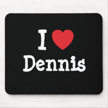 Jag älskar den Dennis hjärtaT-tröja Mus Matta
