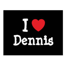 Jag älskar den Dennis hjärtaT-tröja Vykort