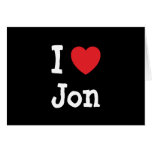 Jag älskar den Jon hjärtaT-tröja Kort