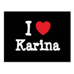 Jag älskar den Karina hjärtaT-tröja Vykort