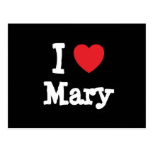 Jag älskar den Mary hjärtaT-tröja Vykort