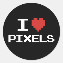 Jag älskar den PIXEL pixelated retro gameren 8bit  Klistermärke