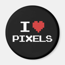Jag älskar den PIXEL pixelated retro gameren 8bit  Kylskåpmagneter