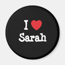 Jag älskar den Sarah hjärtaT-tröja Magneter