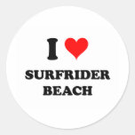 Jag älskar den Surfrider stranden Kalifornien Rund Klistermärke