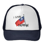 Jag älskar den Taiwan flaggahatten Trucker Kepsar