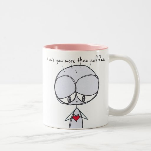 jag älskar dig mer än kaffe - kaffekopp mugg