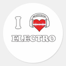 Jag älskar electroen runda klistermärken