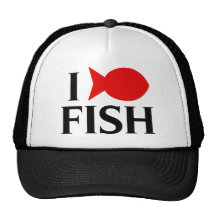 Jag älskar fisken mesh kepsar