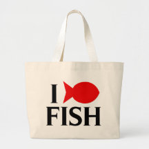 Jag älskar fisken tygkasse