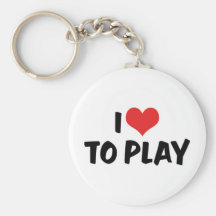 Jag älskar för att leka Keychain Nyckelring