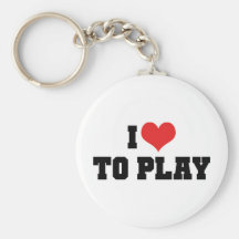 Jag älskar för att leka Keychain Nyckelring