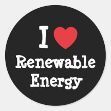 Jag älskar förnybar personlig för energihjärtaanpa rund klistermärke