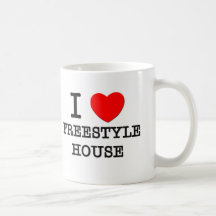 Jag älskar fristilhuset kaffe mugg