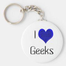 Jag älskar Geeks, keychain Nyckelring