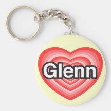 Jag älskar Glenn. Jag älskar dig Glenn. Hjärta Nyckel Ringar