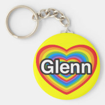 Jag älskar Glenn. Jag älskar dig Glenn. Hjärta Nyckelringar